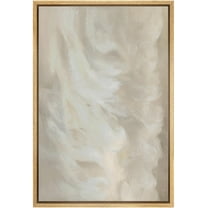 IDEA4WALL Framed Canvas Wall Art Abstract Print Cloudscape Soft Beige and White Tones Illustrations Modern Art Decorative Relax/Zen for Living Room, Bedroom, Office - 16"x24" Natural