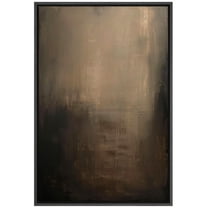 IDEA4WALL Framed Canvas Wall Art Abstract Print Sunlight Seeping In Dark Shades Illustrations Minimalist Pastel Digital Art Decorative Modern Room Decor for Bedroom, Office - 24"x36" Black