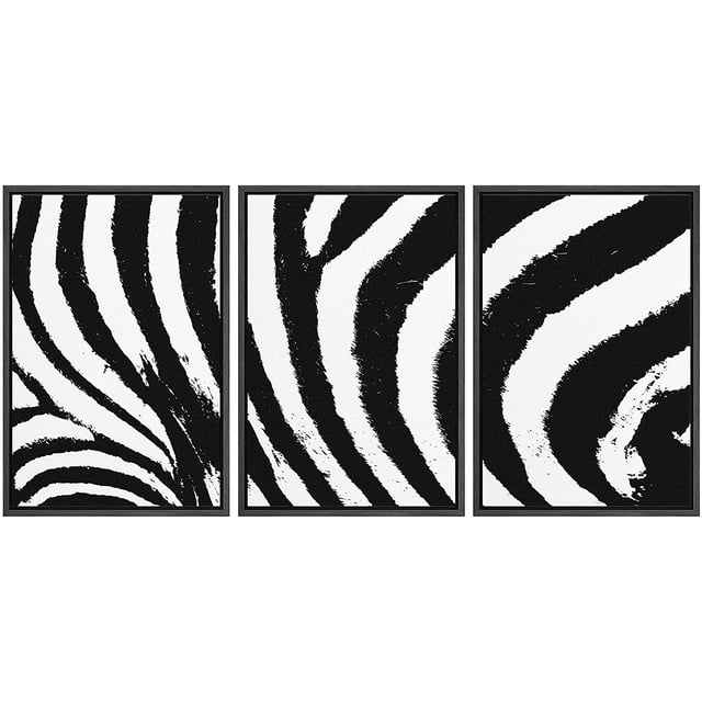 IDEA4WALL Framed Canvas Wall Art Abstract Zebra Portrait Animals ...