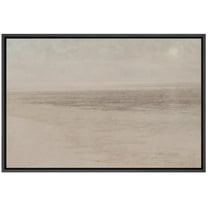 IDEA4WALL Framed Canvas Wall Art Beach Landscape in Soft Tones Illustrations Abstract Art Earthy Keynote Minimal Print Wall Decor Relax/Clam for Living Room, Bedroom, Office - 24"x36" Black
