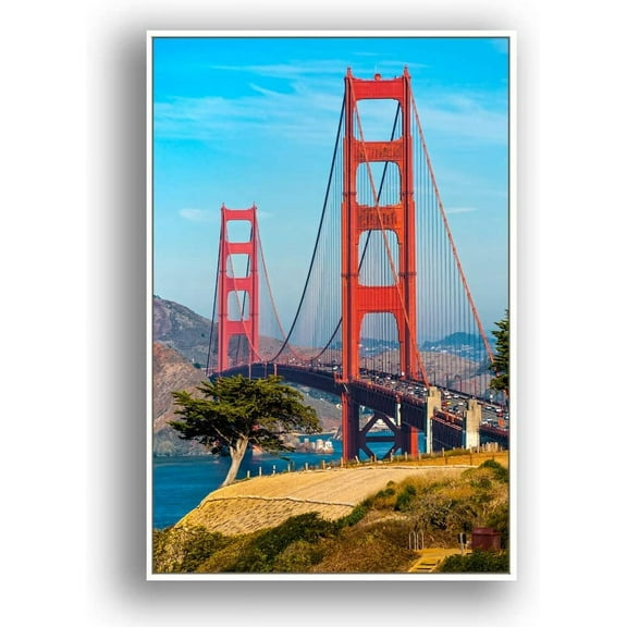 IDEA4WALL Framed Canvas Wall Art Beautiful Bridges in the City