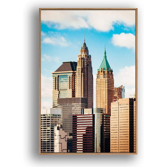 IDEA4WALL Framed Canvas Wall Art Beautiful Bridges in the City