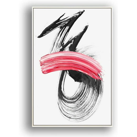 IDEA4WALL Framed Canvas Wall Art Brush Color Paint Strokes