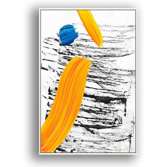 IDEA4WALL Framed Canvas Wall Art Brush Color Paint Strokes