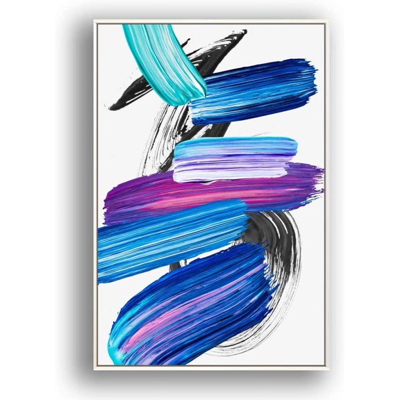 IDEA4WALL Framed Canvas Wall Art Brush Color Paint Strokes