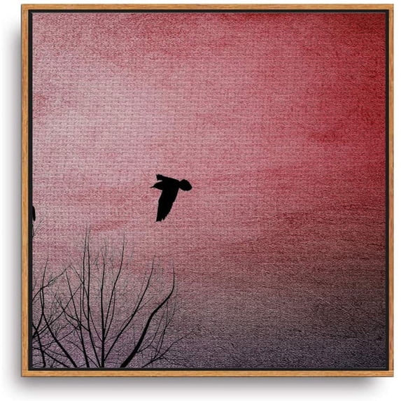 IDEA4WALL Framed Canvas Wall Art Flying Birds in the Colorful Sky