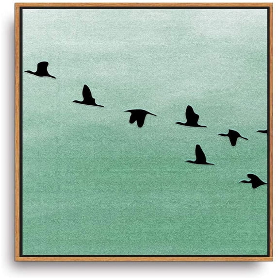 IDEA4WALL Framed Canvas Wall Art Flying Birds in the Colorful Sky