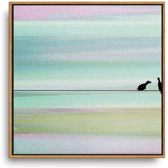 IDEA4WALL Framed Canvas Wall Art Flying Birds in the Colorful Sky