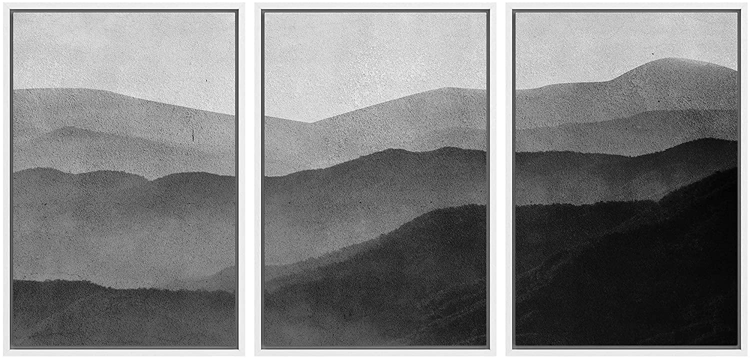 IDEA4WALL Framed Canvas Wall Art Foggy Forest and Mountains Landscape ...