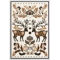 thumbnail image 1 of IDEA4WALL Framed Canvas Wall Art Folk Art Deer Floral Deer Design in Earthy Tones Vintage Art Print Minimal Wildlife Posters Boho Chic for Living Room, Bedroom, Office - 24"x36" White, 1 of 5