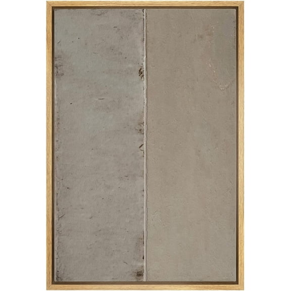 IDEA4WALL Framed Canvas Wall Art Geometric Gray Grunge Retro Color Blocks Modern Art Nordic Retro Abstract Print Contemporary Relax/Calm for Living Room, Bedroom, Office - Natural 24"x36"