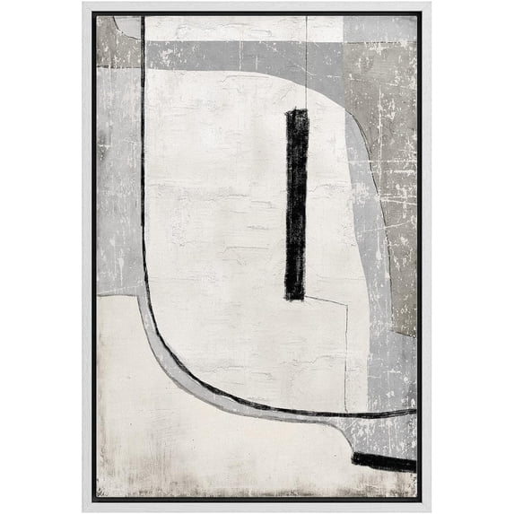 IDEA4WALL Framed Canvas Wall Art Grunge Retro Industrial Geometric Eye Abstract Digital Art Nordic Multicolor Boho Print Contemporary for Living Room, Bedroom, Office - White 16"x24"