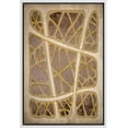 thumbnail image 1 of IDEA4WALL Framed Canvas Wall Art Interweaving Mesh Abstract Geometric Print Minimal Brown & Beige Abstract Modern Art Contemporary Relax/Calm for Living Room, Bedroom, Office - 24"x36" White, 1 of 5