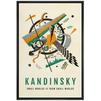 IDEA4WALL Framed Canvas Wall Art Kandinsky Abstract Small Worlds Illustrations Modern Art Minimalist Colorful Wall Decor Boho Chic for Living Room, Bedroom, Office - 24"x36" Black