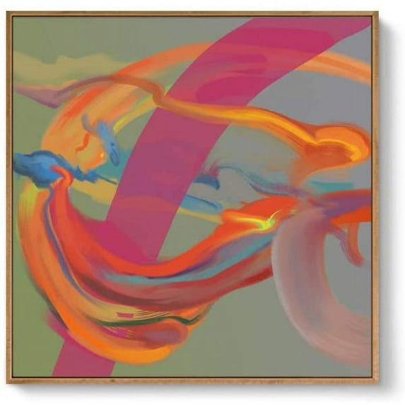 IDEA4WALL Framed Canvas Wall Art for Living Room, Bedroom Abstract Color Illusion Canvas Prints for Modern Home Decoration Ready to Hang - 16x16 inches