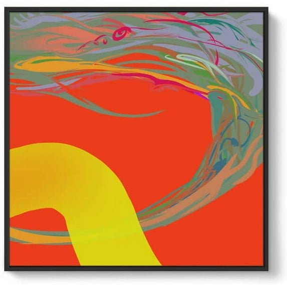 IDEA4WALL Framed Canvas Wall Art for Living Room, Bedroom Abstract Color Illusion Canvas Prints for Modern Home Decoration Ready to Hang - 24x24 inches