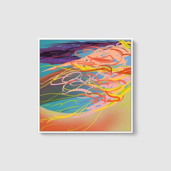 IDEA4WALL Framed Canvas Wall Art for Living Room, Bedroom Abstract Color Illusion Canvas Prints for Modern Home Decoration Ready to Hang - 16x16 inches