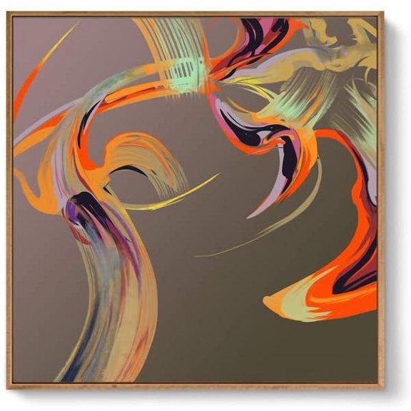 IDEA4WALL Framed Canvas Wall Art for Living Room, Bedroom Abstract Color Illusion Canvas Prints for Modern Home Decoration Ready to Hang - 16x16 inches