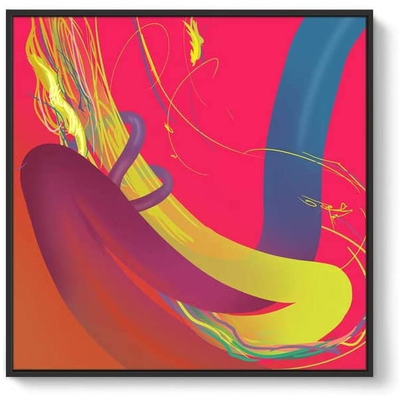 IDEA4WALL Framed Canvas Wall Art for Living Room, Bedroom Abstract Color Illusion Canvas Prints for Modern Home Decoration Ready to Hang - 16x16 inches