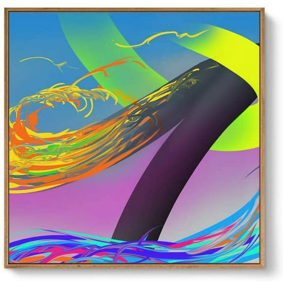 IDEA4WALL Framed Canvas Wall Art for Living Room, Bedroom Abstract Color Illusion Canvas Prints for Modern Home Decoration Ready to Hang - 24x24 inches