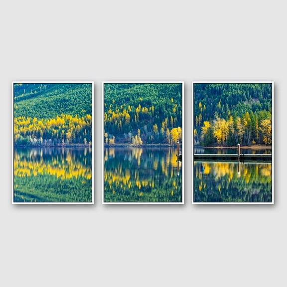 IDEA4WALL Framed Canvas Wall Art for Living Room, Bedroom Beautiful Nature Norway Landscape Canvas Prints for Modern Home Decoration Ready to Hang - 24"x36"x3 Panels