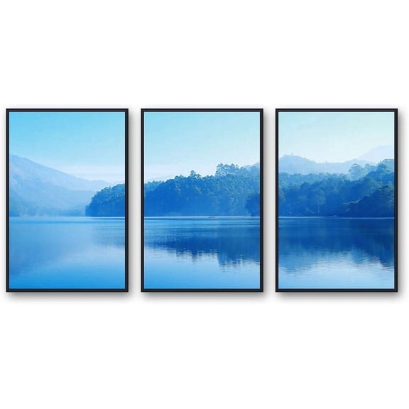 IDEA4WALL Framed Canvas Wall Art for Living Room, Bedroom Beautiful Nature Norway Landscape Canvas Prints for Modern Home Decoration Ready to Hang - 16"x24"x3 Panels