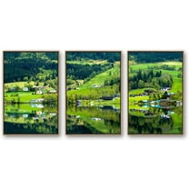 IDEA4WALL Framed Canvas Wall Art for Living Room, Bedroom Beautiful Nature Norway Landscape Canvas Prints for Modern Home Decoration Ready to Hang - 16"x24"x3 Panels