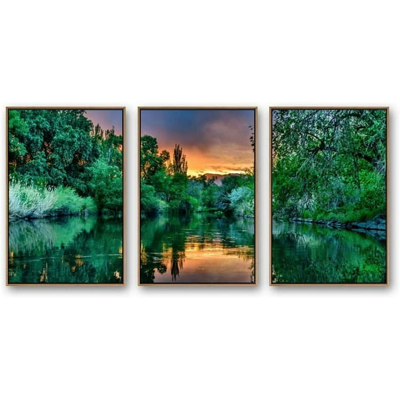IDEA4WALL Framed Canvas Wall Art for Living Room, Bedroom Beautiful Nature Norway Landscape Canvas Prints for Modern Home Decoration Ready to Hang - 24"x36"x3 Panels
