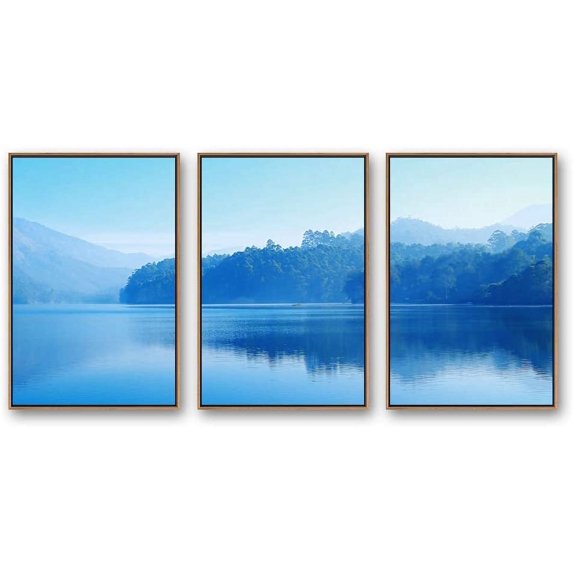 IDEA4WALL Framed Canvas Wall Art for Living Room, Bedroom Beautiful Nature Norway Landscape Canvas Prints for Modern Home Decoration Ready to Hang - 24"x36"x3 Panels