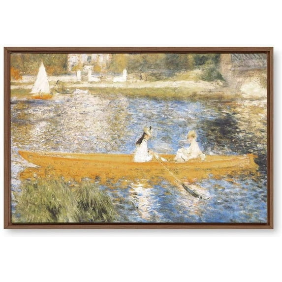 IDEA4WALL Framed Canvas Wall Art for Living Room, Bedroom La Grenouillere by Pierre-Auguste Renoir Canvas Prints for Modern Home Decoration Ready to Hang