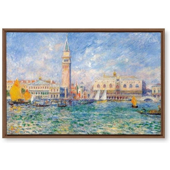 IDEA4WALL Framed Canvas Wall Art for Living Room, Bedroom La Grenouillere by Pierre-Auguste Renoir Canvas Prints for Modern Home Decoration Ready to Hang