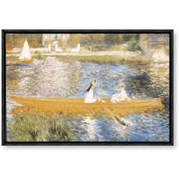 IDEA4WALL Framed Canvas Wall Art for Living Room, Bedroom La Grenouillere by Pierre-Auguste Renoir Canvas Prints for Modern Home Decoration Ready to Hang