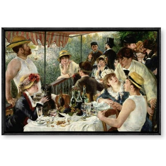 IDEA4WALL Framed Canvas Wall Art for Living Room, Bedroom La Grenouillere by Pierre-Auguste Renoir Canvas Prints for Modern Home Decoration Ready to Hang