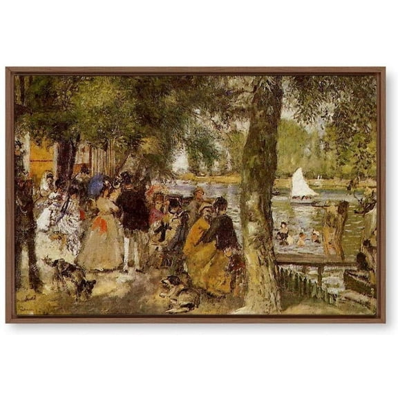 IDEA4WALL Framed Canvas Wall Art for Living Room, Bedroom La Grenouillere by Pierre-Auguste Renoir Canvas Prints for Modern Home Decoration Ready to Hang
