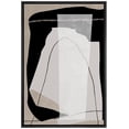 thumbnail image 1 of IDEA4WALL Framed Canvas Wall Art Minimal Pastel Geometric Black White Tan Paint Strokes Modern Art Nordic Colorful Abstract Print Relax/Calm for Living Room, Bedroom, Office - Black 24"x36", 1 of 5