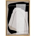 thumbnail image 1 of IDEA4WALL Framed Canvas Wall Art Minimal Pastel Geometric Black White Tan Paint Strokes Modern Art Nordic Colorful Abstract Print Relax/Calm for Living Room, Bedroom, Office - Natural 24"x36", 1 of 5