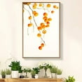 thumbnail image 1 of IDEA4WALL Framed Canvas Wall Art Minimal Pastel Orange Persimmon Branch Floral Illustrations Retro Art Botanical Plants Print Rustic Relax/Calm for Living Room, Bedroom, Office - Natural 24"x36", 1 of 4