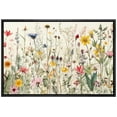 thumbnail image 1 of IDEA4WALL Framed Canvas Wall Art Minimal Wildflowers Floral Garden Illustrations Retro Countryside Art Botanical Colorful Print Relax/Calm for Living Room, Bedroom, Office - 16"x24" Black, 1 of 5