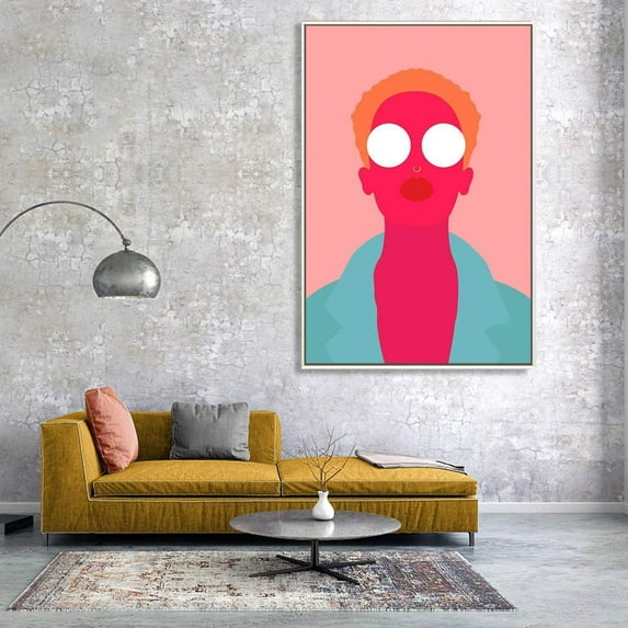 IDEA4WALL Framed Canvas Wall Art Minimalist Abstract Colorful Portrait Painting Prints for Modern Home Decoration Ready to Hang - 24x36 inches