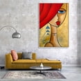 thumbnail image 1 of IDEA4WALL Framed Canvas Wall Art Minimalist Abstract Woman Portrait Painting Prints for Modern Home Decoration Ready to Hang - 24x36 inches, 1 of 4