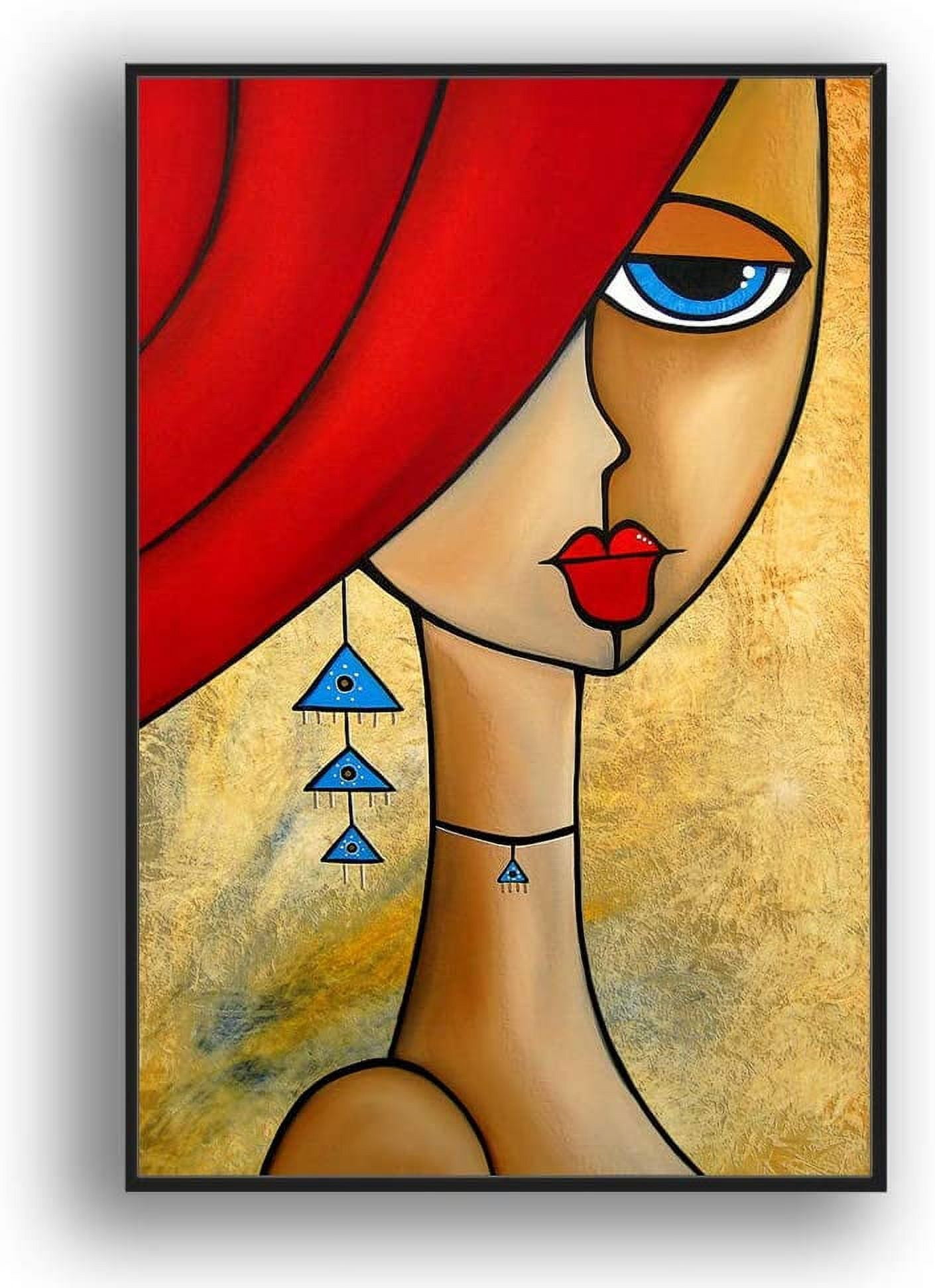 IDEA4WALL Framed Canvas Wall Art Minimalist Abstract Woman Portrait ...