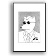thumbnail image 1 of IDEA4WALL Framed Canvas Wall Art Minimalist Mr. Dog Painting Prints for Modern Home Decoration Ready to Hang - 16x24 inches, 1 of 4