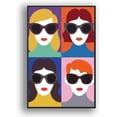 thumbnail image 1 of IDEA4WALL Framed Canvas Wall Art Minimalist Women Wearing Sunglass Painting Prints for Modern Home Decoration Ready to Hang - 24x36 inches, 1 of 4