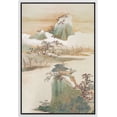 thumbnail image 1 of IDEA4WALL Framed Canvas Wall Art Pastel Jungle Mountain & Field Antique Landscape Art Pastel Nature Wilderness Botanical Retro Print Relax/Calm for Living Room, Bedroom, Office - White 16"x24", 1 of 5