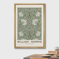 IDEA4WALL Framed Canvas Wall Art Pimpernel Flowers by William Morris Historic Cultural Paint Fine Art Traditional Scenic Colorful Poster for Living Room, Bedroom, Office - 24"x36" Natural