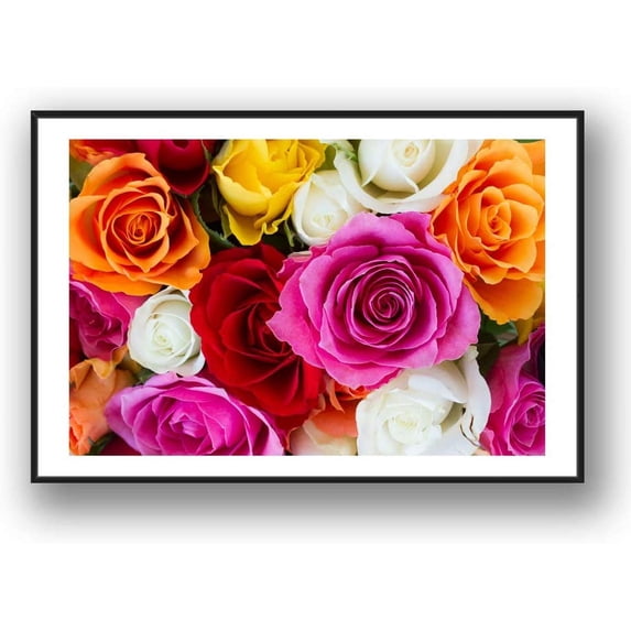 IDEA4WALL Framed Canvas Wall Art Rose Flowers Floral Picture Prints for Modern Home Decoration