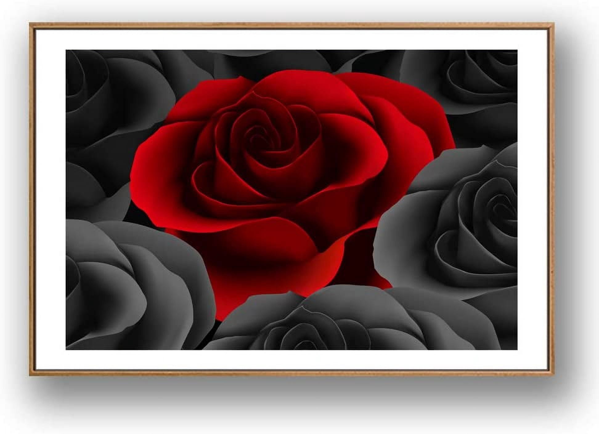 Framed Roses IDEA4WALL Framed Canvas Wall Art Rose Flowers Floral Picture Prints for ...