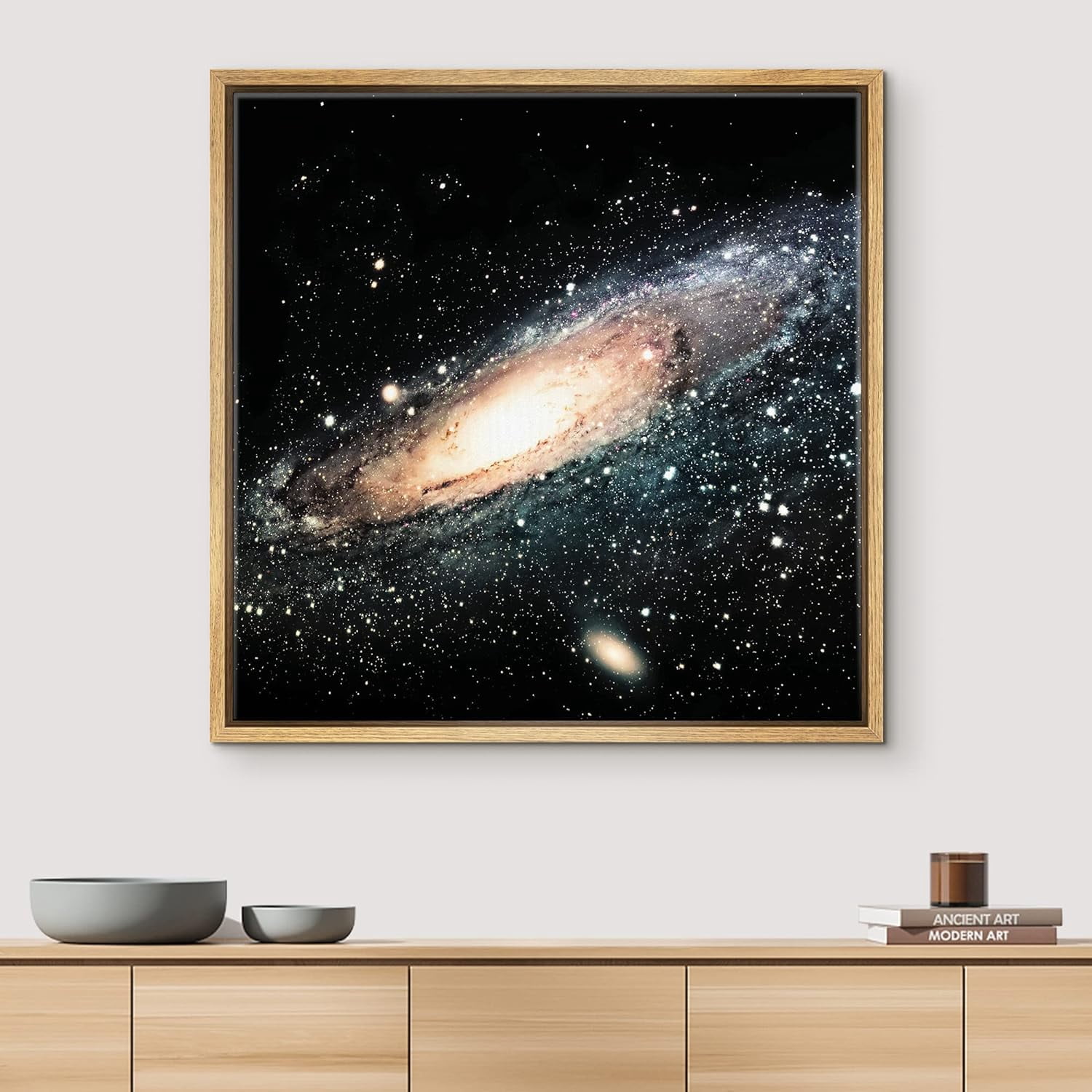 IDEA4WALL Framed Canvas Wall Art Spiral Nebula in The Galaxy with Stars ...