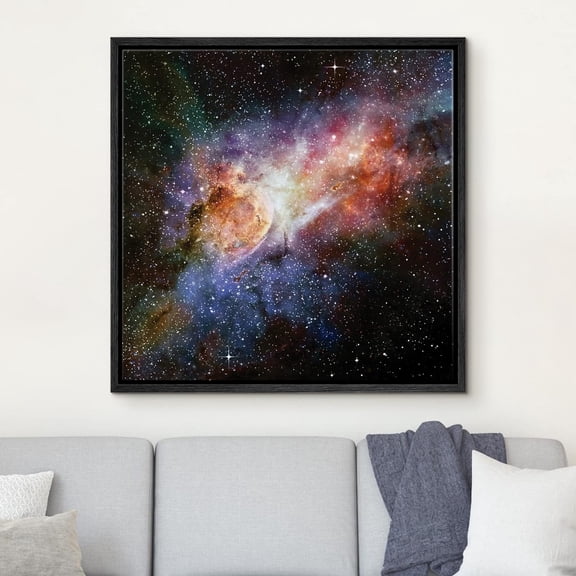 IDEA4WALL Framed Canvas Wall Art Stars Across The Galaxy with Cosmic Cloud Astronomy & Space Sky Modern Art Global Scenic Colorful Wall Decor for Living Room, Bedroom, Office -