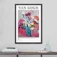 thumbnail image 1 of IDEA4WALL Framed Canvas Wall Art Still Life Japanese Roses Van Gogh Botanical Brushstroke Fine Art Traditional Colorful Multicolor Print for Living Room, Bedroom, Office - 24"x36" Black, 1 of 5